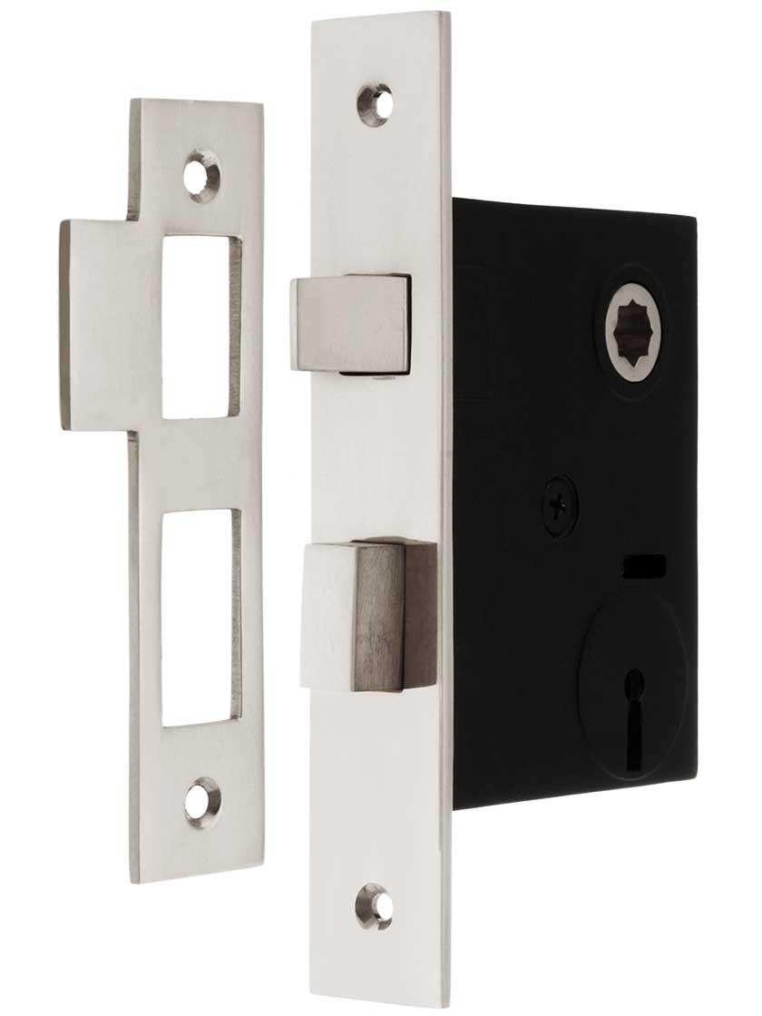 Mortise Lock with Solid Brass Faceplate 2 1/4" Backset House of